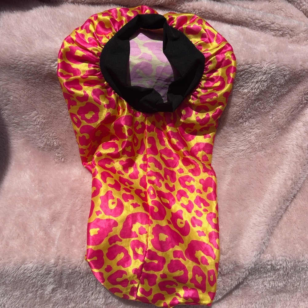 Neon Leopard Satin Bonnet | Hair Wrap for Protective Styles | Bold Sleep Cap